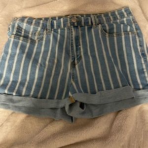 pacsun striped denim jean shorts size 30